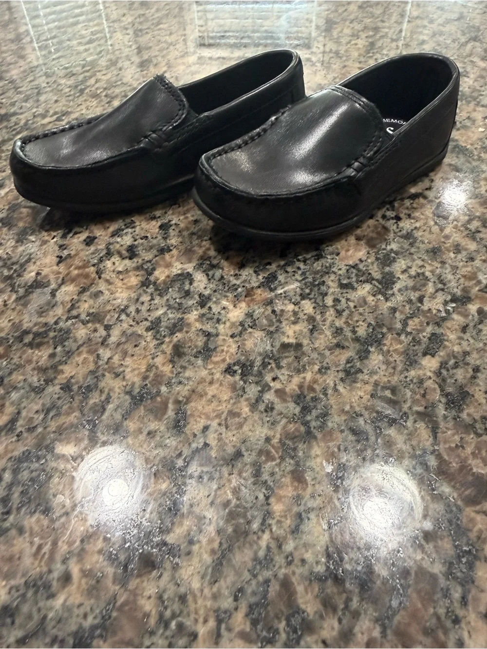 Florsheim Kids Black Leather Slip-On Loafers